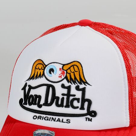 Trucker Baker Cap, white/red